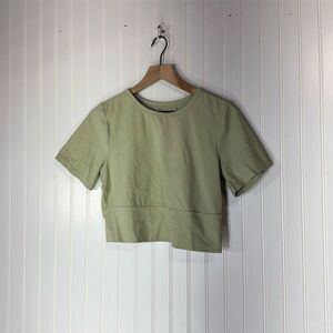 FLX Sage Green Cropped Top L‎ Athleisure Minimalist Clean Girl 2025 Gymcore Y2K
